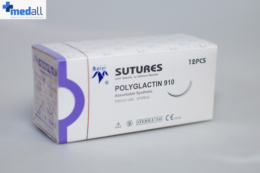 Nici chirurgiczne POLYGLACTIN 910  rozmiar USP 3/0 z igłą obłą 37 mm